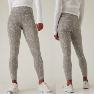 Athleta Rainier Textured Tight S marbled light gray taupe leggings